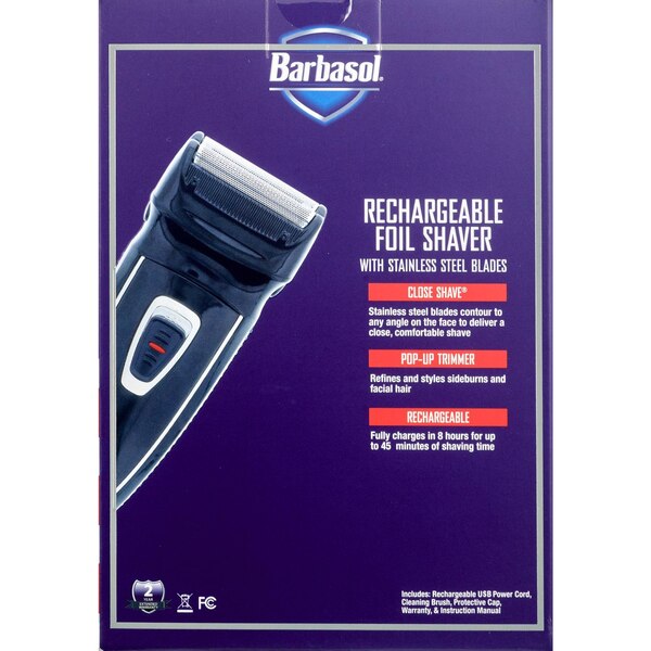 Barbasol Rechargeable Foil Shaver With Stainless Steel Blade 