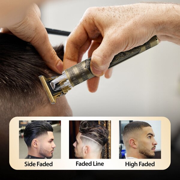 Cutting Edge Zero Gap Rechargeable T-Blade With 4 Guide Combs