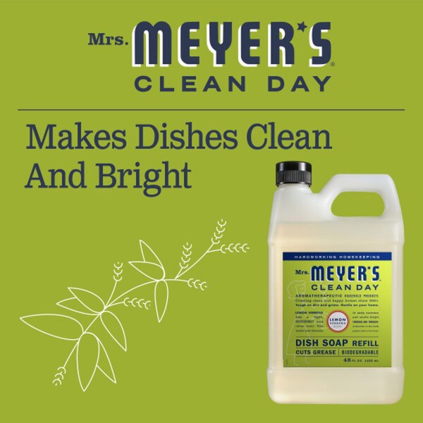 Mrs. Meyer's Dish Soap Refill, Lemon Verbena, 48 oz