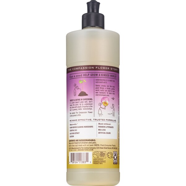 Mrs. Meyer's Clean Day Dish Soap, Compassion Flower Scent, 16 oz