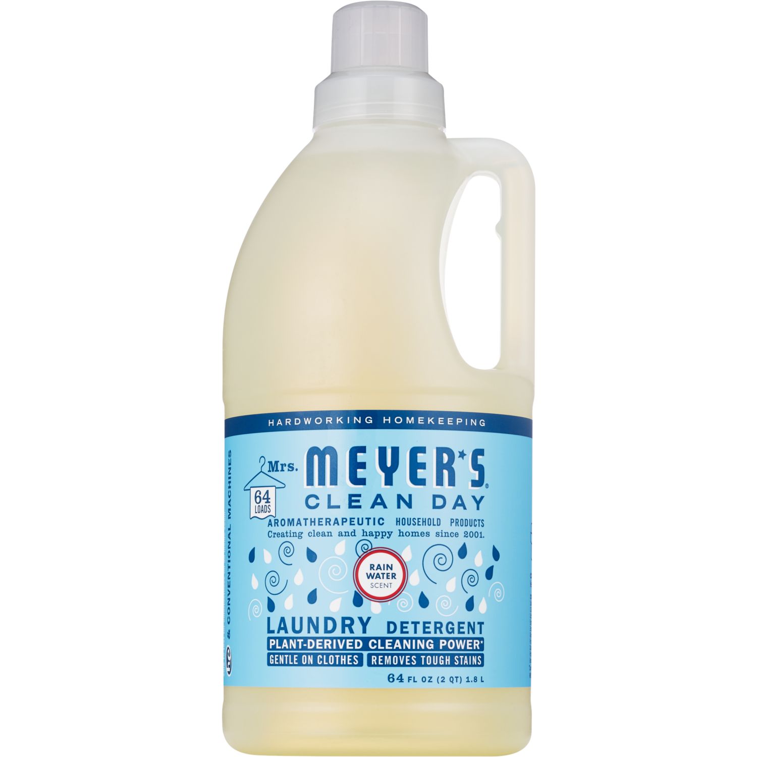Mrs. Meyer's Clean Day Liquid Laundry Detergent, Rain Water, 64 fl oz