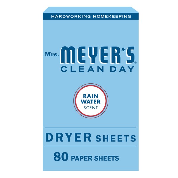 Mrs. Meyer's Clean Day Dryer Sheets, Rain Water, 80 ct