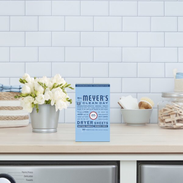 Mrs. Meyer's Clean Day Dryer Sheets, Rain Water, 80 ct