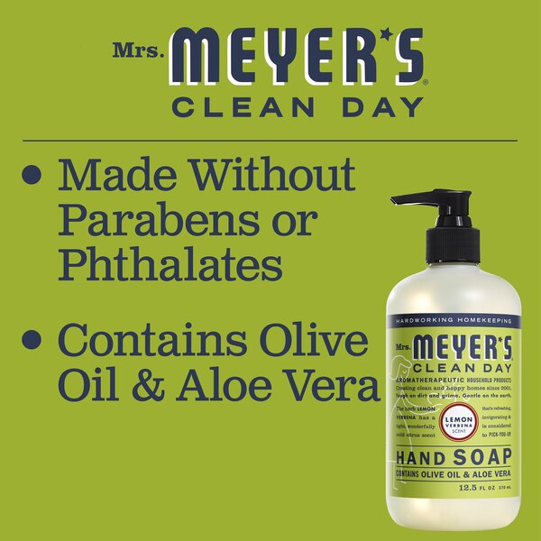 Mrs. Meyer's Clean Day Liquid Hand Soap, Lemon Verbena Scent, 12.5 OZ
