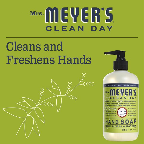 Mrs. Meyer's Clean Day Liquid Hand Soap, Lemon Verbena Scent, 12.5 OZ
