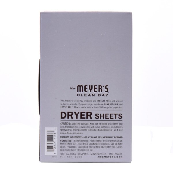 Mrs. Meyer's Clean Day Dryer Sheets, Lavender, 80 ct