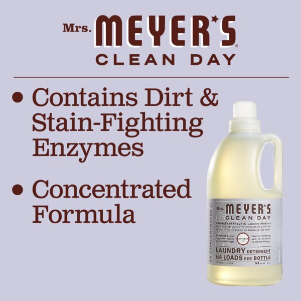 Mrs. Meyer's Clean Day Laundry Detergent Bottle, Lavender, 64 oz
