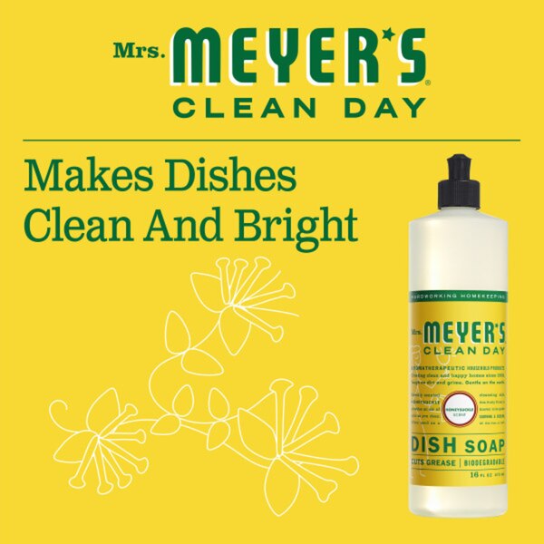 Mrs. Meyer's Clean Day Liquid Dish Soap, Honeysuckle, 16 oz