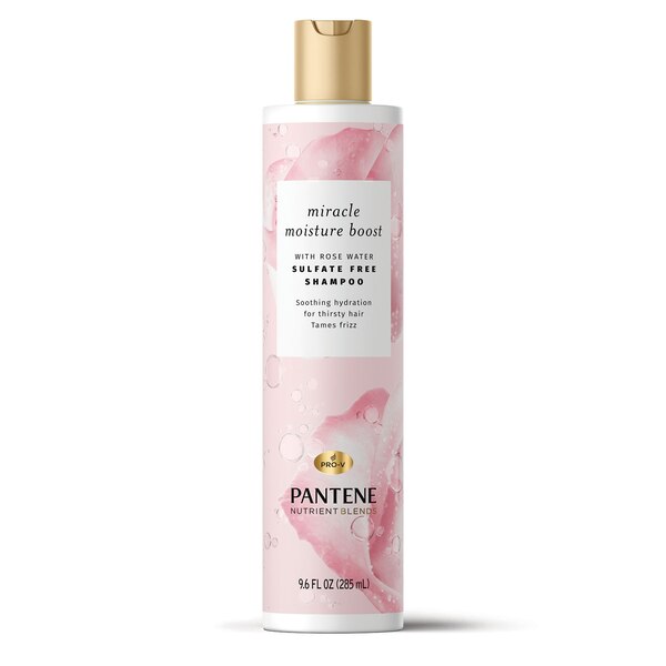 Pantene Nutrient Blends Miracle Moisture Boost Shampoo with Rose Water, 9.6 OZ
