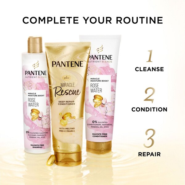 Pantene Nutrient Blends Miracle Moisture Boost Shampoo with Rose Water, 9.6 OZ