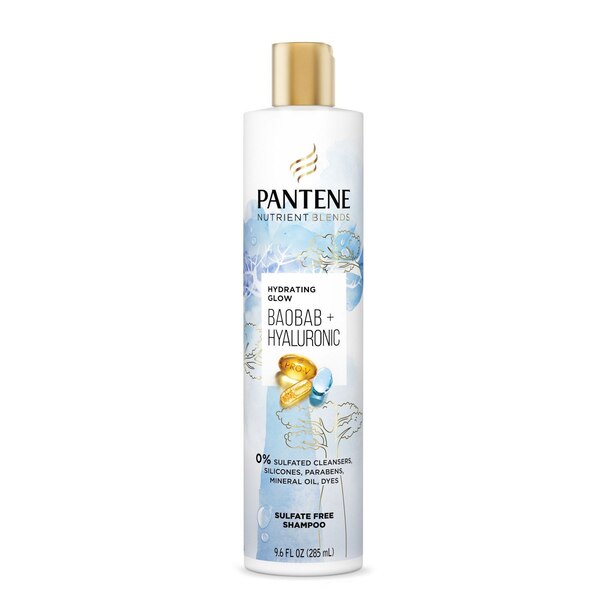 Pantene Nutrient Blends Hydrating Glow Shampoo with Baobab Essence, 9.6 OZ