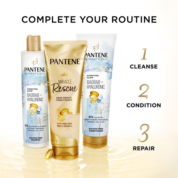 Pantene Nutrient Blends Hydrating Glow Shampoo with Baobab Essence, 9.6 OZ