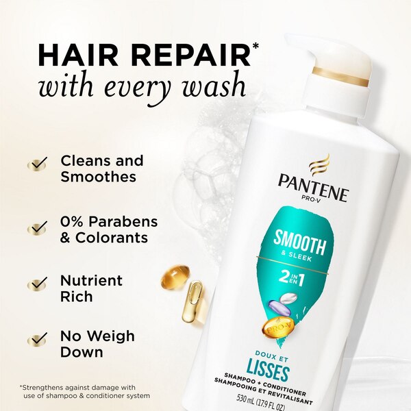 Pantene Pro-V Smooth & Sleek 2-in-1 Shampoo & Conditioner