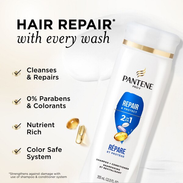 Pantene Pro-V Repair & Protect 2-in-1 Shampoo & Conditioner, 12 OZ