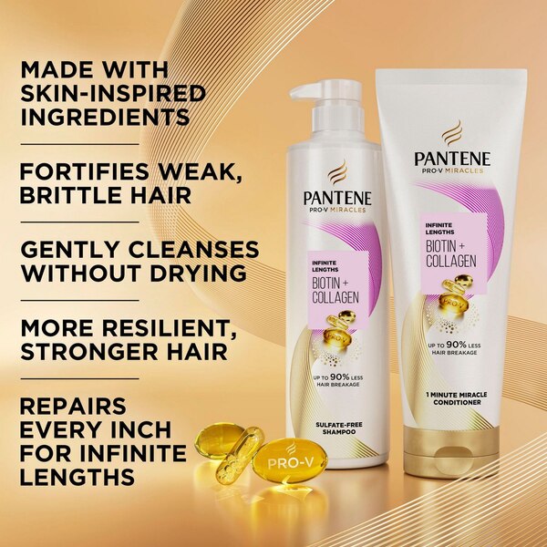 Pantene Pro-V Infinite Lengths Biotin & Collagen Shampoo, 13.5 OZ