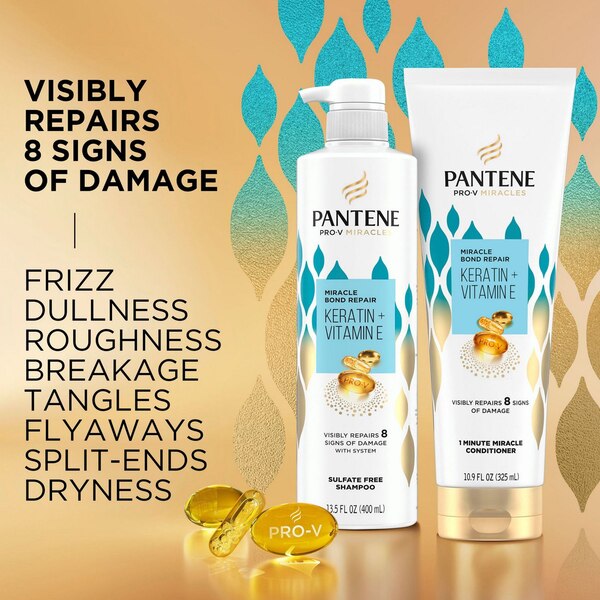 Pantene Pro-V Miracle Repair Keratin & Vitamin E Shampoo, 13.5 OZ