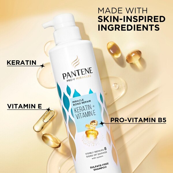 Pantene Pro-V Miracle Repair Keratin & Vitamin E Shampoo, 13.5 OZ