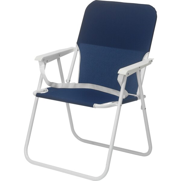 Wave Beach 1-Position Steel Beach Chair, Navy