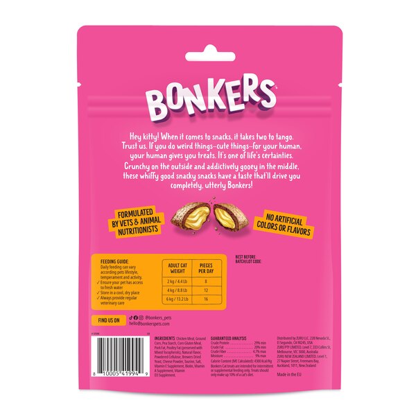 BONKERS Crunchy and Soft Cat Treats, Paw Lickin' Chicken Flavor, 6.3oz