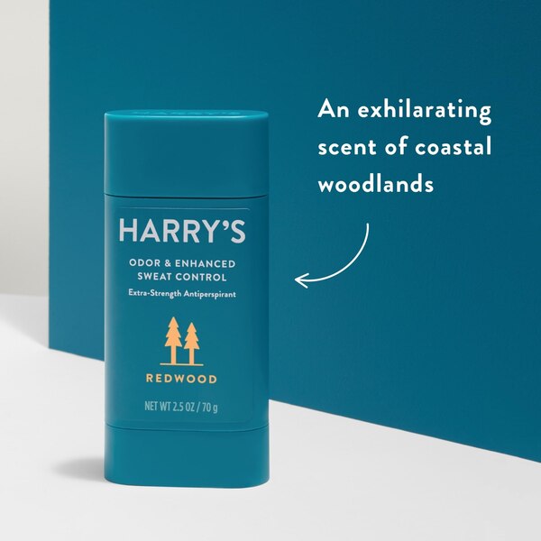 Harry's Odor & Enhanced Sweat Control Extra Strength Antiperspirant Stick, Redwood, 2.5 OZ