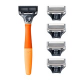 Harry's 5-Blade Razor Blade + 4 Razor Blade Refills, Orange Truman, thumbnail image