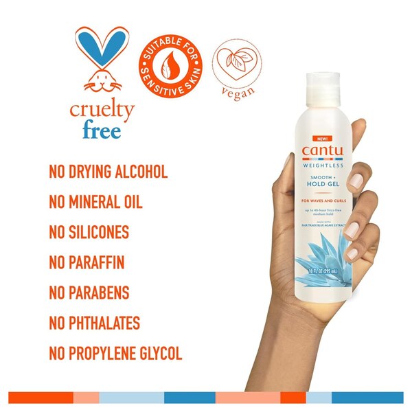 Cantu Weightless Smooth & Hold Gel, 10 OZ
