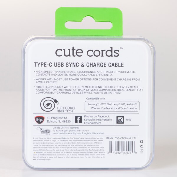 iHip Cute 10FT Cable, Type C