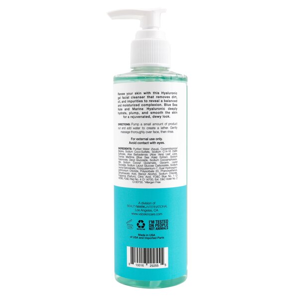 Vitamins and Sea Beauty Blue Sea Kale and Marine Hyaluronic Gel Facial Cleanser, 8 OZ