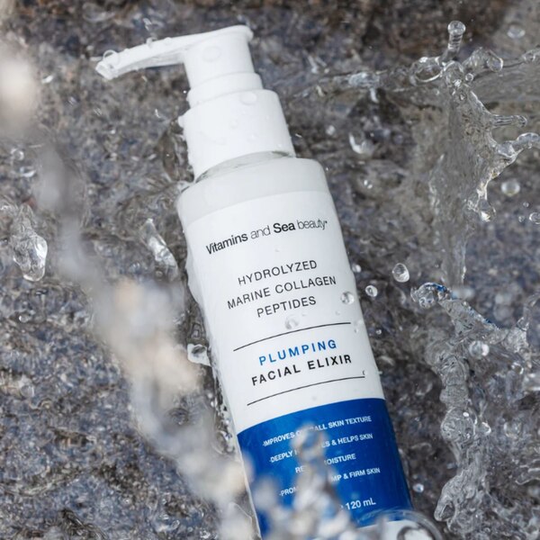 Vitamins and Sea Beauty Hydrolyzed Marine Collagen Peptides Plumping Facial Elixir