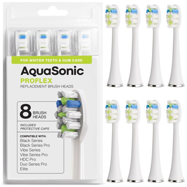 Aquasonic Elite Replacement Brush Heads, 8 CT