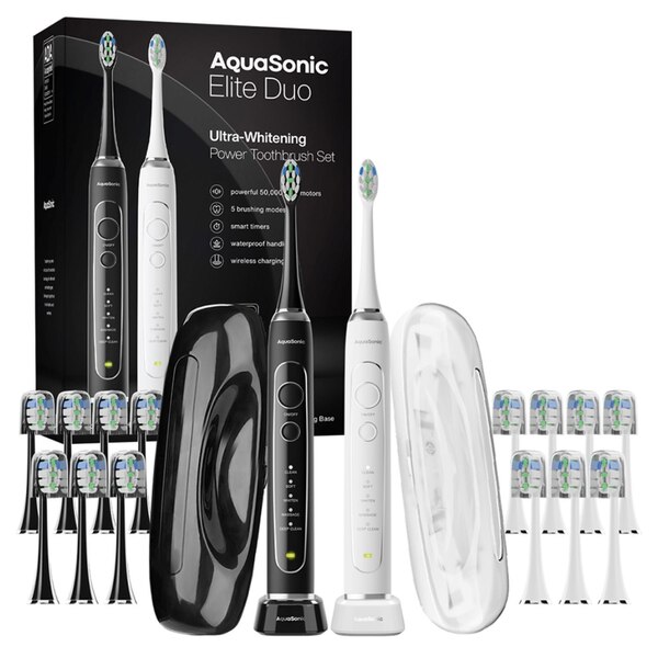 Aquasonic Elite Duo Ultra Toothbrush Set