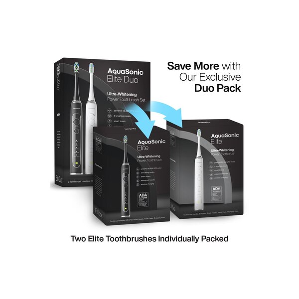 Aquasonic Elite Duo Ultra Toothbrush Set