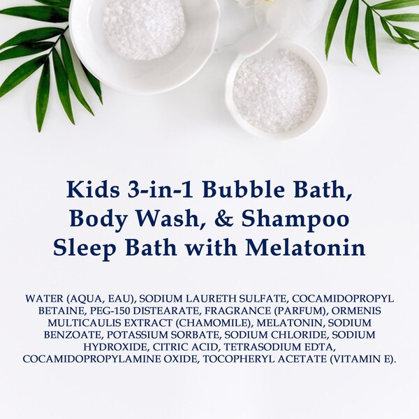 Dr Teal's Kids 3-in-1 Bubble Bath, Body Wash & Shampoo, Sleep Bath with Melatonin, 20 fl oz