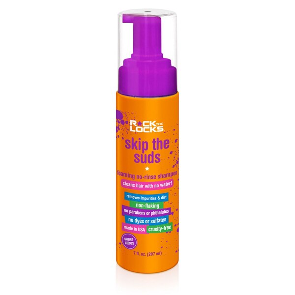 Rock the Locks Kids' Skip the Suds Rinse-Free Shampoo, Super Citrus, 7 OZ