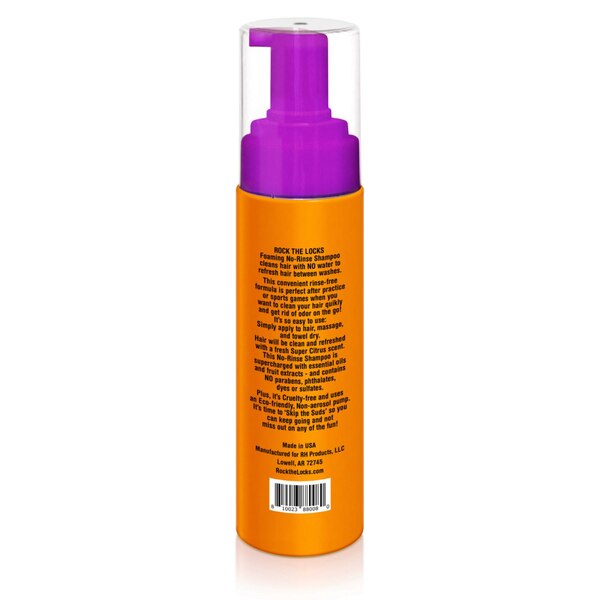 Rock the Locks Kids' Skip the Suds Rinse-Free Shampoo, Super Citrus, 7 OZ