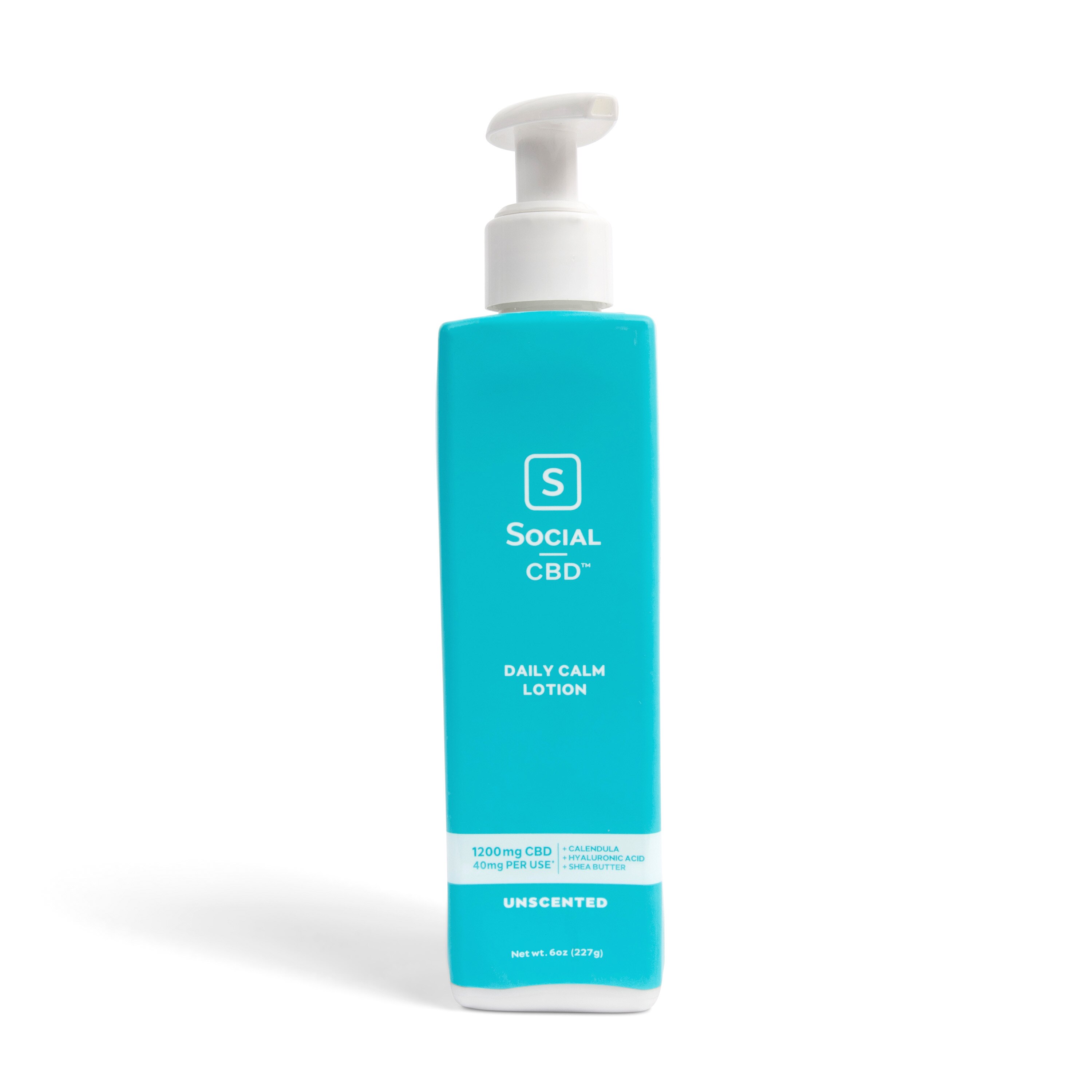 Social CBD Daily Calm Lotion, 1200mg CBD, Unscented, 6 OZ