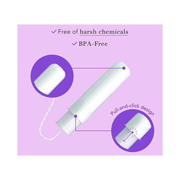 Rael Organic Cotton Regular Tampons with BPA-Free Compact Applicators