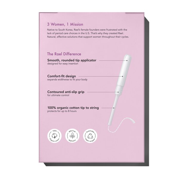 Rael Organic Cotton Tampons with BPA-Free Applicators