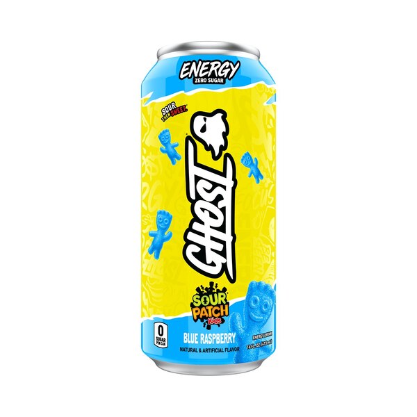 GHOST, Energy Sour Patch Kids Blue Raspberry, 16 oz