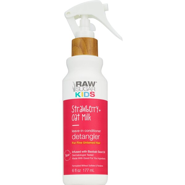 Raw Sugar Kid's Strawberry + Oat Milk Leave-In Conditioner Detangler, 6 OZ