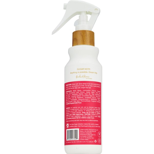 Raw Sugar Kid's Strawberry + Oat Milk Leave-In Conditioner Detangler, 6 OZ