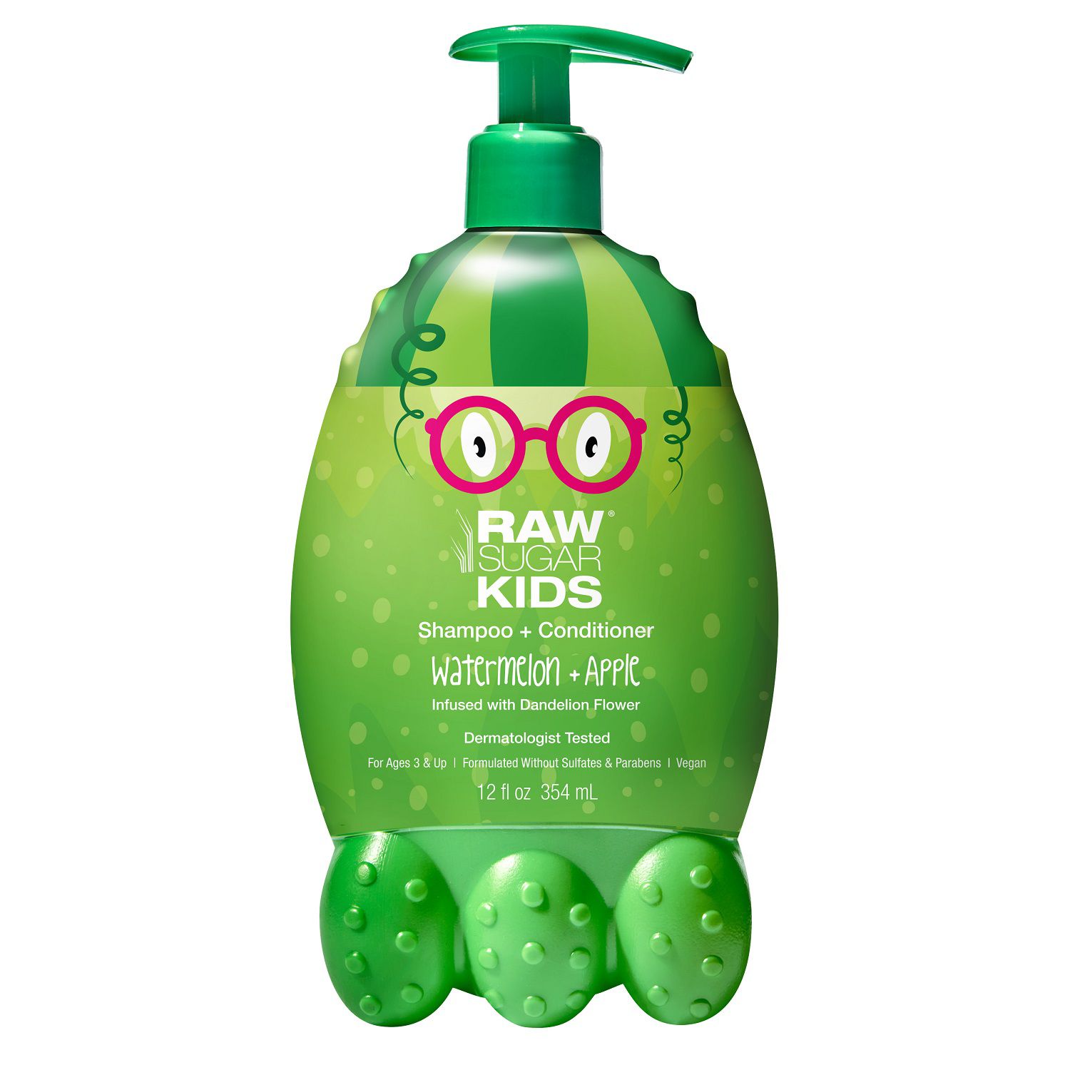 Raw Sugar Kids Shampoo And Conditioner, Watermelon Apple, 12 OZ