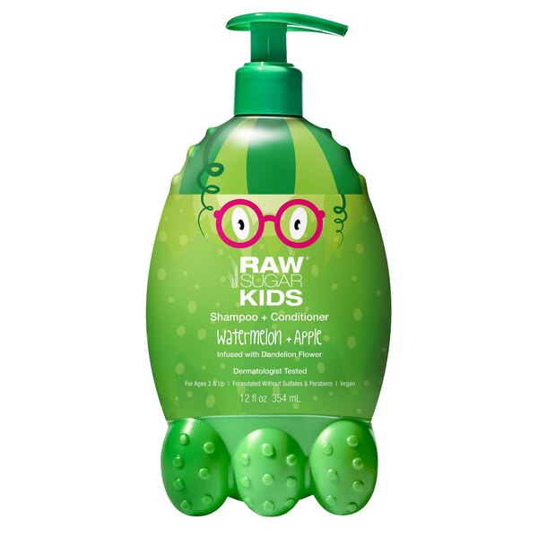 Raw Sugar Kids Shampoo And Conditioner, Watermelon Apple, 12 OZ