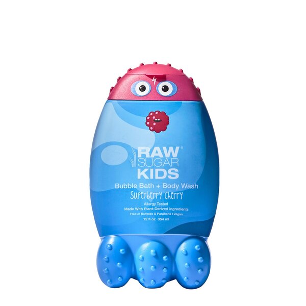 Raw Sugar Kids 2-in-1 Bubble Bath & Body Wash, Super Berry Cherry, 12 OZ