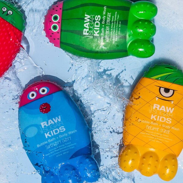 Raw Sugar Kids 2-in-1 Bubble Bath & Body Wash, Super Berry Cherry, 12 OZ