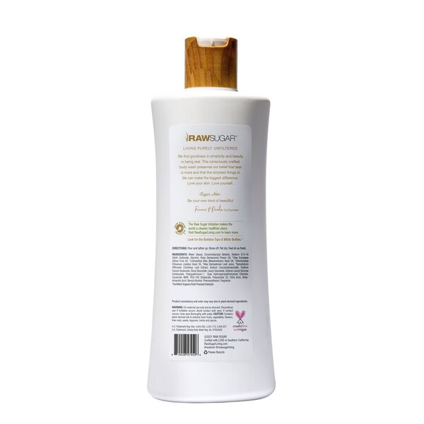 Raw Sugar Sensitive Skin Body Wash, Beach Rose + Coconut Milk, 25 OZ