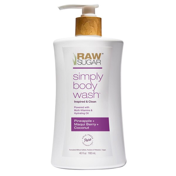 Raw Sugar Simply Body Wash, Pineapple + Maqui Berry + Coconut