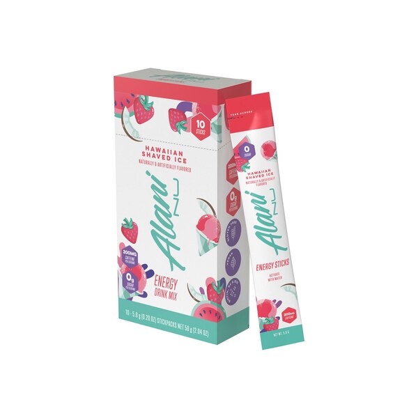 Alani Nu Energy Drink Mix Stickpacks, 10 CT, Hawaiian Shaved Ice