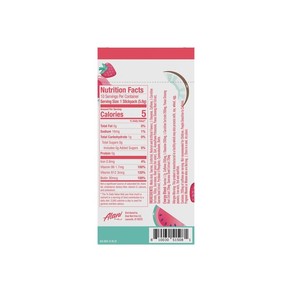 Alani Nu Energy Drink Mix Stickpacks, 10 CT, Hawaiian Shaved Ice