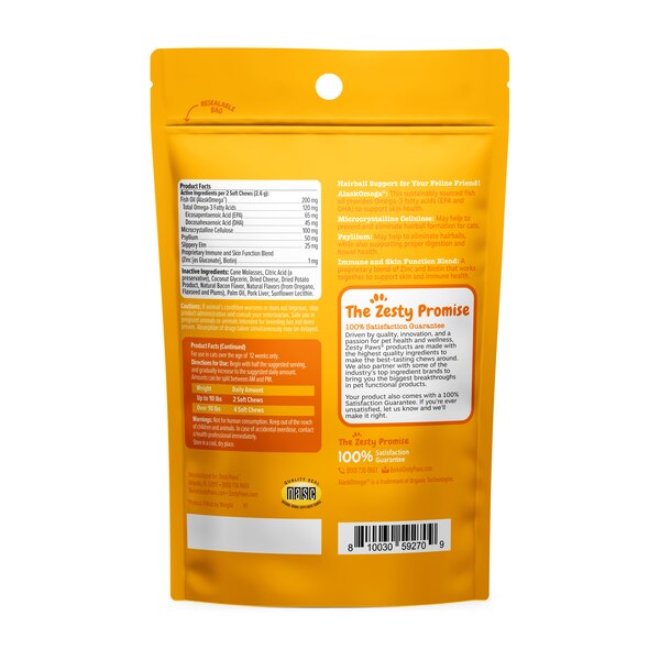 Zesty Paws Cat Chews, Hairball, 35ct